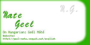 mate geel business card